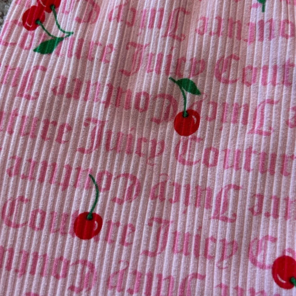 Juicy Couture Pink Ribbed With Cherries Girls PJ Set  Size 8